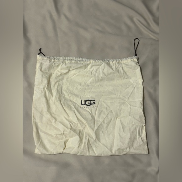 UGG Australia Black Suede Shearling Mini Drawstring Backpack - Picture 13 of 13